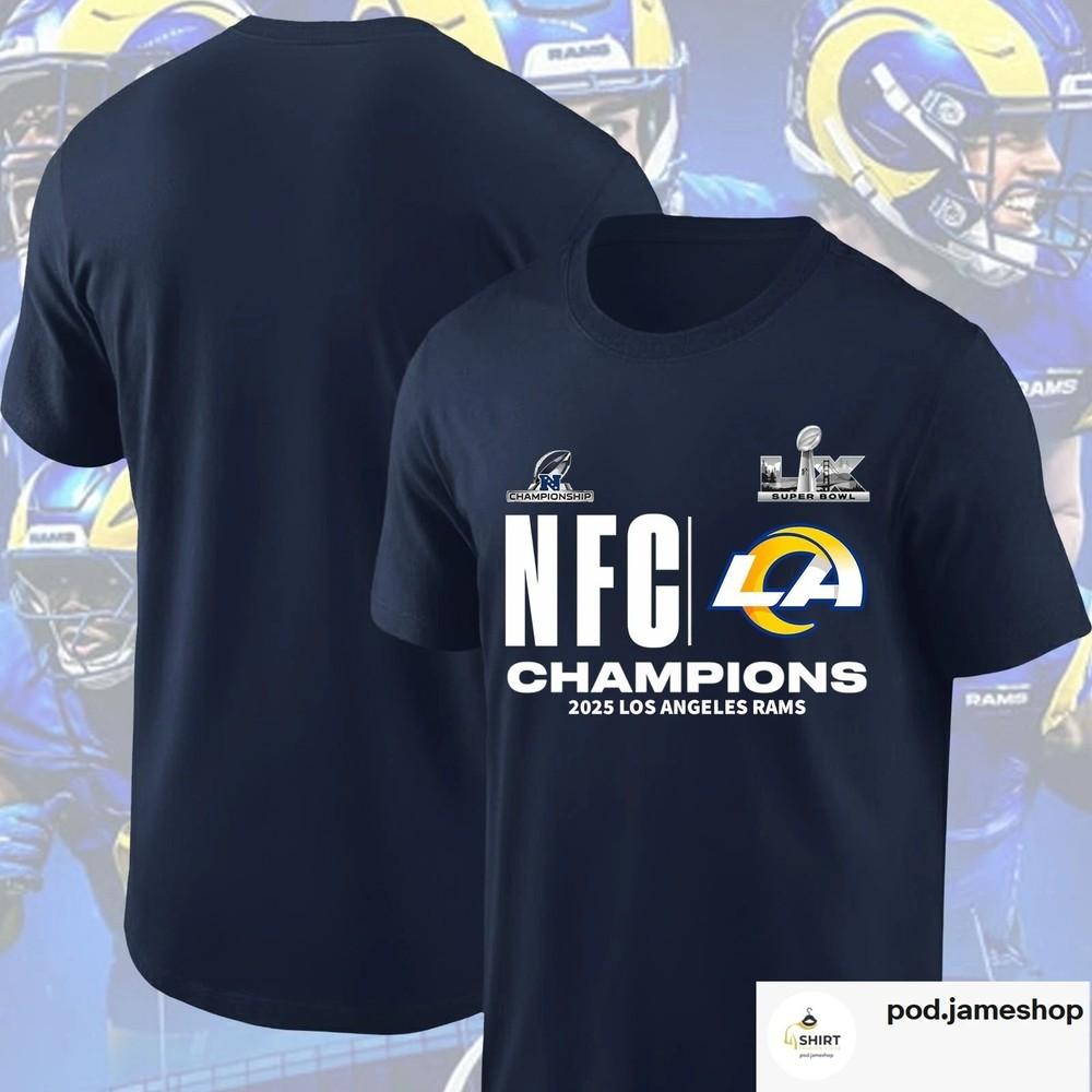LA Ram 2025 NFC Conference Champions Navy TShirt Unisex S-5XL Unisex T-Shirt S