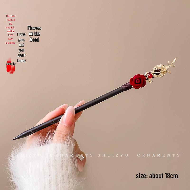 Elegancka spinka do włosów Hanfu z kwiatem: Wysokiej klasy potrząsanie krokami z frędzlami do upięcia