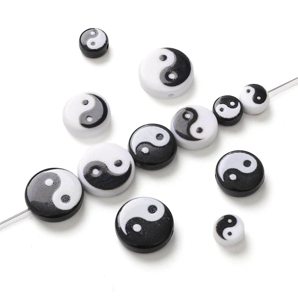 5Pcs Acrylic Tai Chi Beads DIY Bracelet Necklace Earrings Jewelry Accessories