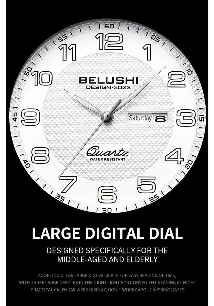 BELUSHI Leuchtende Wasserdichte Quarz-Armbanduhr für Paare - Herren und Damen.