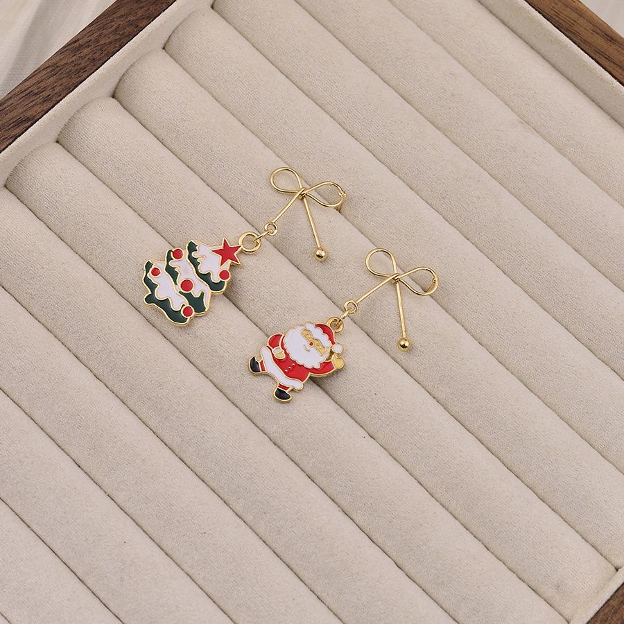 

Christmas Bow & Enamel Santa Stud Earrings with Snowflake Hat Pendants