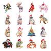Decorative Animal Figurines for Home Christmas Hanging Ornaments with Lanyard, Cute Double Sided Pendant 2026 Themed Holiday Decorations Santa Hat, 2D