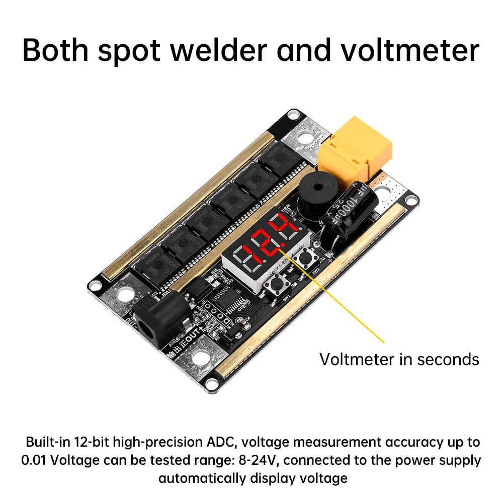 GX591 Lithium Battery Spot Welder DIY Kit Handheld Portable Mini Spot Welder Control Board 18650 Cell Spot Welder 8-24V 99-Speed