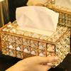 Crystal Tissue Box European Style Luxury Transparent Paper Towel Container for Bathroom Vanity Dining Room Home Decor