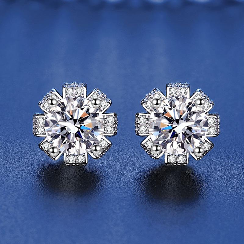 

Серьги-пусеты «Лепестки» с муассанитами для женщин – Модные и популярные 1 Carat Zircon