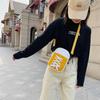 Korean Style Patchwork Canvas Crossbody Bag Women'S Bag Creative Student Shoulder Bag
