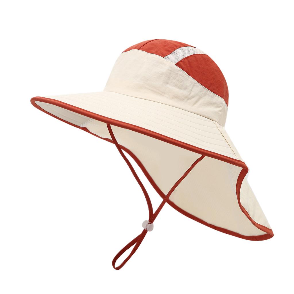 Wide-brimmed children's sun hat, sunshade hat, boy's and girl's fisherman hat, sun hat, medium and large children's shawl hat