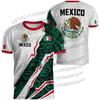 2026 Mexiko Nationalflagge Print Herren Damen Kurzarm T-Shirt 3D Druck T-Shirts Outdoor Fußballtrikot Sport Freizeit Oberteile