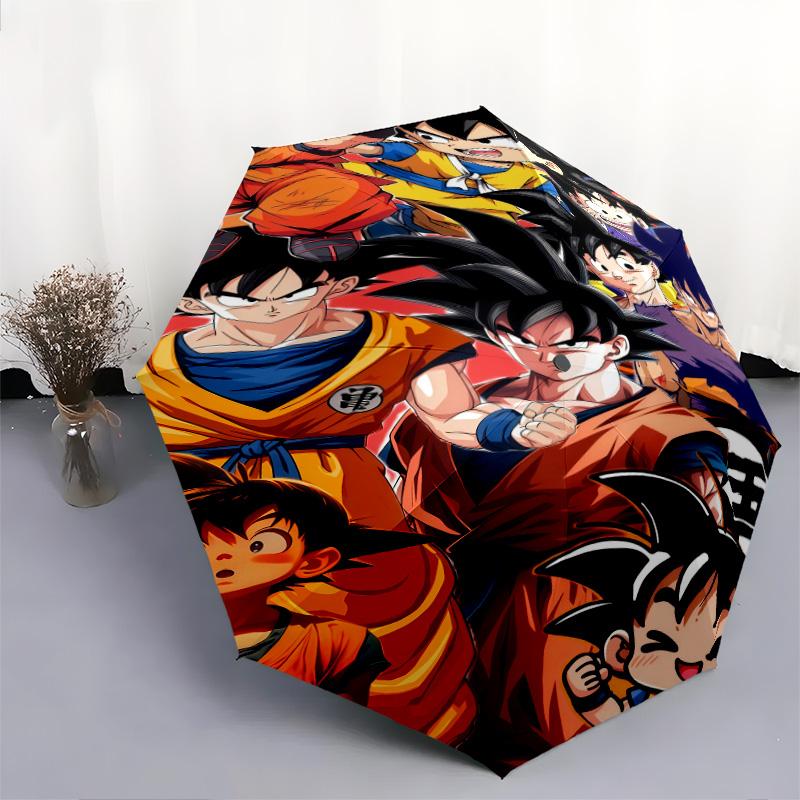 1 ΤΕΜ. Αυτόματο Πτυσσόμενο Ομπρέλα - Σχέδιο Son Goku Φορητό Πτυσσόμενο Σχέδιο Με 8 Ακτίνες Χριστουγεννιάτικα Δώρα Γενεθλίων