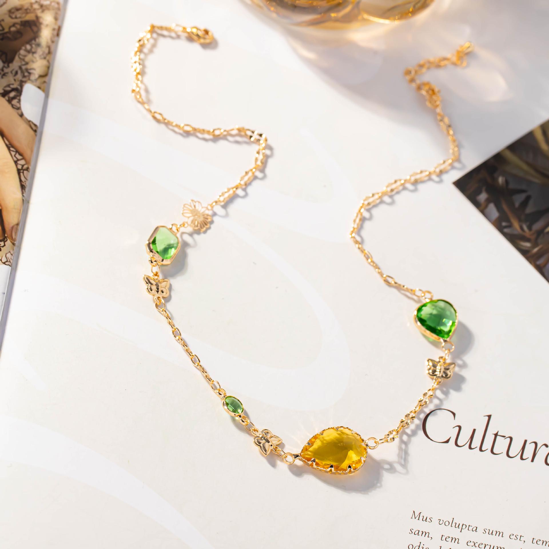Cross-Border Vintage French Crystal Necklace: Elegant, Luxurious, Versatile Clavicle Chain for Women