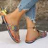 Fashion Women Slippers Bohemian Flower Pattern Sandals Casual Lightweight Shoes Flip Flops Fashion Big Size Slippers Home Slides Women