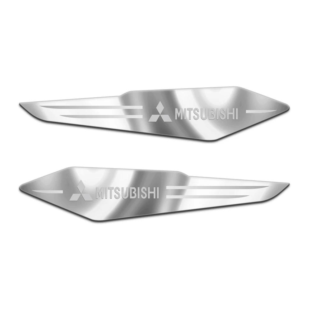 2Pcs Car Styling 3D Metal Auto Door Car Body Fender Decoration Stickers For Mitsubishi ASX Lancer Pajero Sport Attrage Mirage