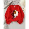 Girls' Long-Sleeve Round Neck Sweatshirt with Printed Design, Cute Guinea Pig Print Suitable for Spring And Autumn, Fashionable And Casual