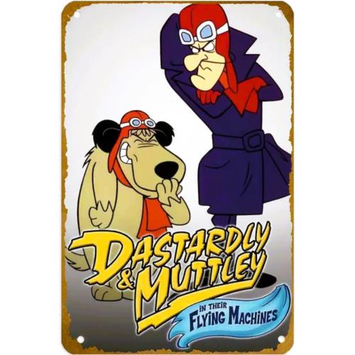 Dastardly and Muttley Vintage Metal Sign Retro Cartoon Sign Wall Decor 20x30cm(7.8x11.8inch)