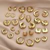 European American Stainless Steel Exquisite Small Fashion Hoop Earrings Women Electroplated Commuter All-Match Ins Style