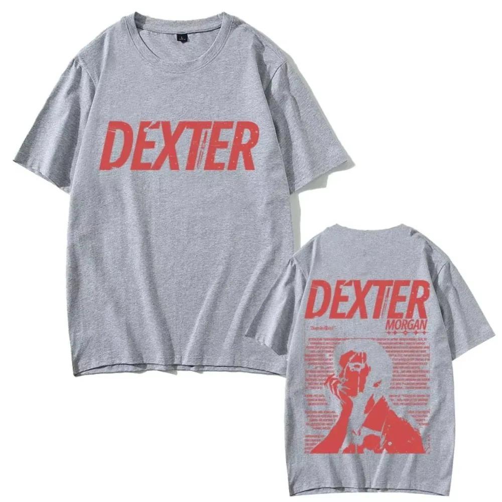 Dexter Morgan Blood Splatter Portrait TV Series Tribute Cotton TShirt Loose Fit for Crime Fashion Women And Unisex Tshirts M