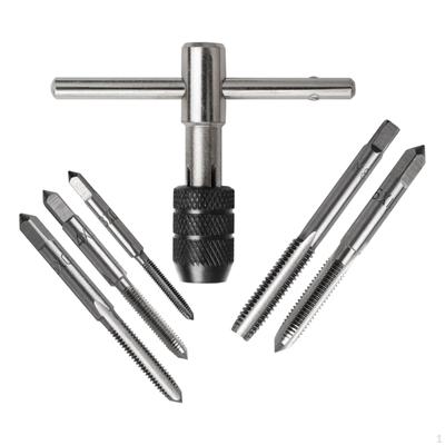 6Pcs T Wrench Set with Metric M3-m8 Taps Drill Bit Screw Treading Tool Sturdy for Cutting Internal
