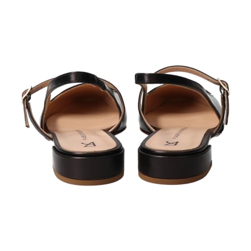 Fabio Rusconi Women's Square Toe Pumps with One Strap Backband, Black, Size 22.5 cm