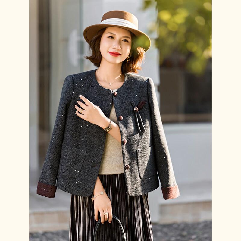 Элегантная женская весенне-осенняя куртка в стиле «маленькое благородство» M