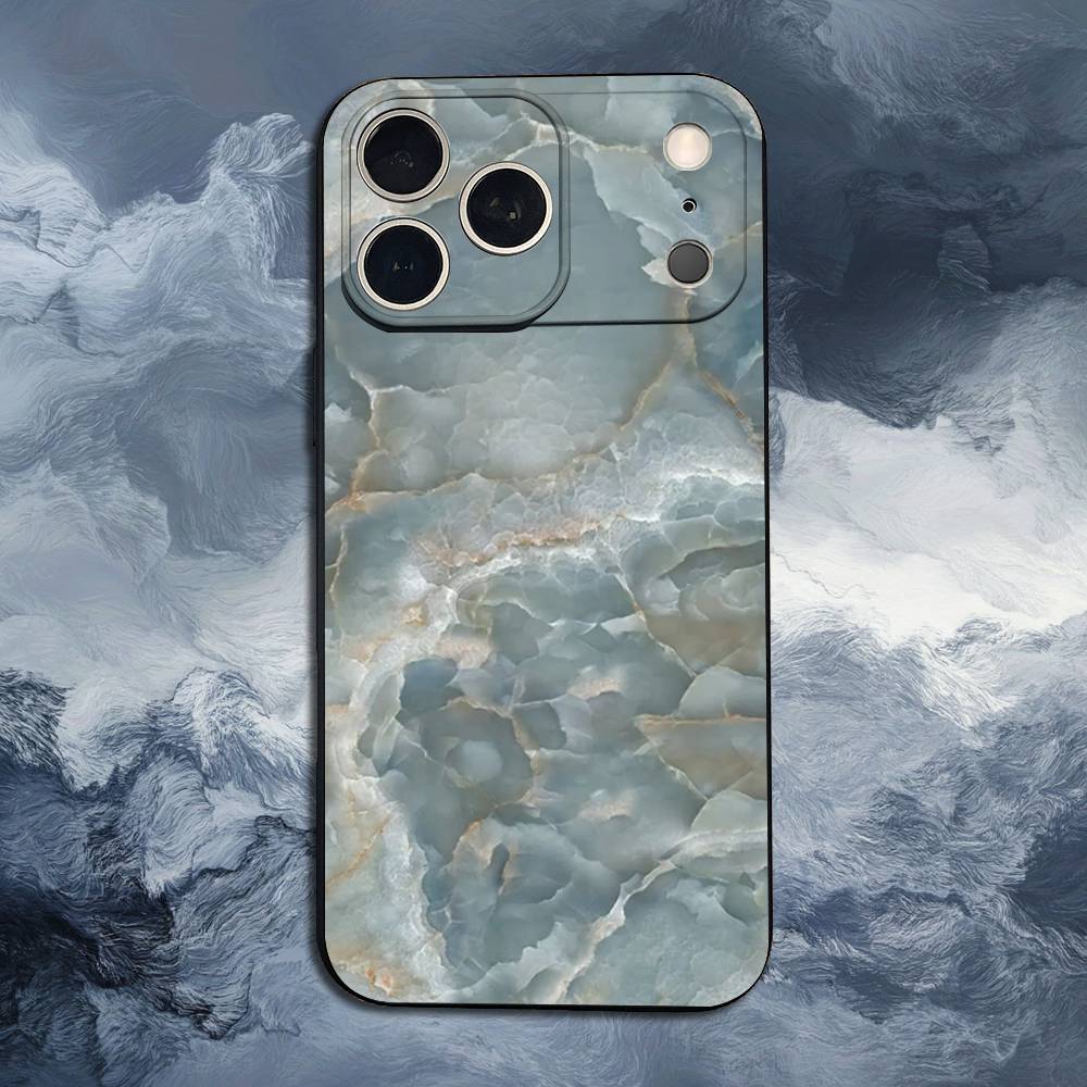Marble Grain For iPhone 13,16,11,14,17,12,15,Plus,Pro Max,XS,X,XR,SE,Mini,8,7,Phone Case Soft Silicone Black