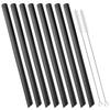8pcs Sharp Wide 12mm Stainless Steel Straw Fruit Juice Milkshake Cocktail Pearl Milk Tea Drinking Straw Set Home Bar Accessories