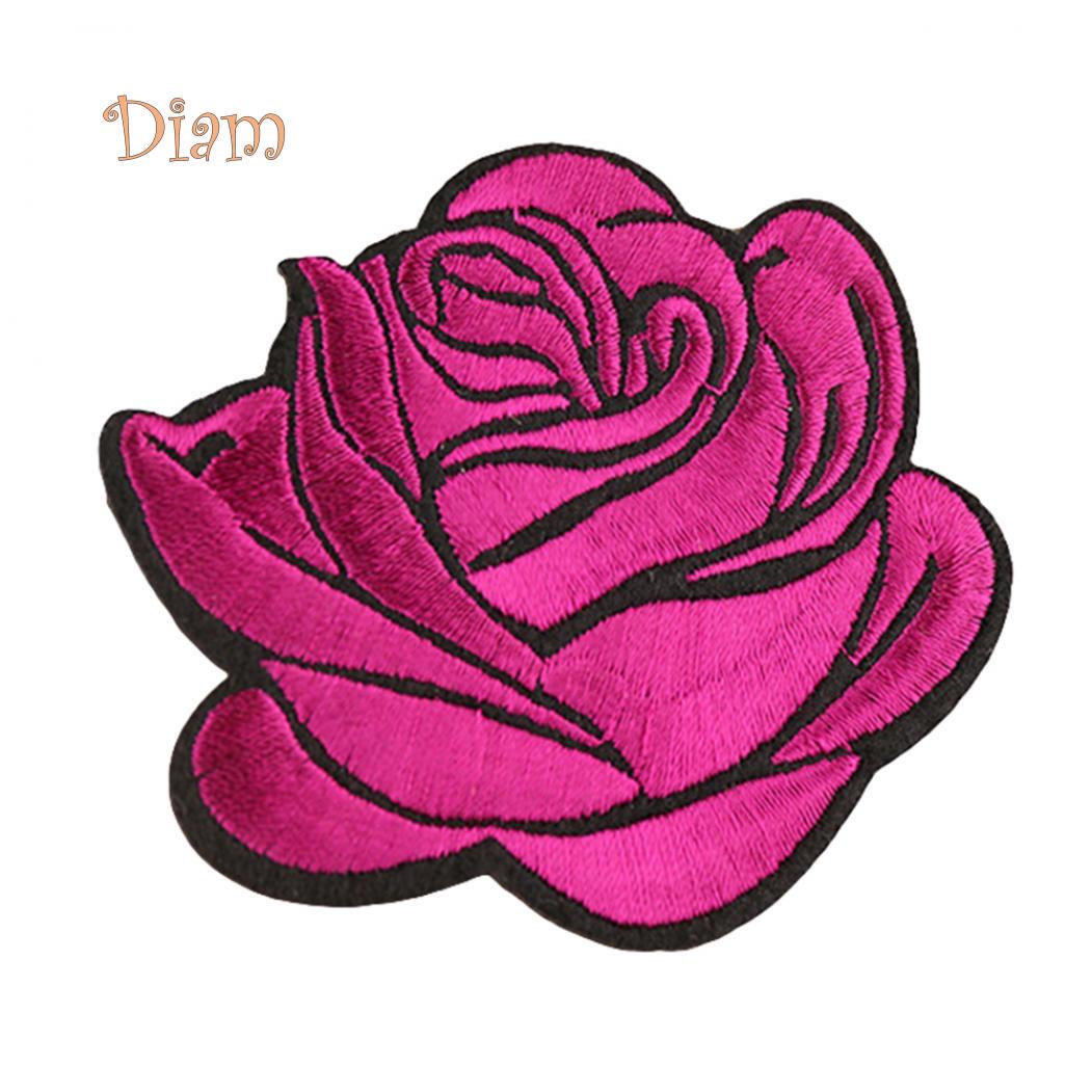 

Lachepper Rose Badge Iron On Patch Декорація Квітка Сумка Капелюх Аплікація Одяг Аксесуари Аксесуари рожевий червоний колір