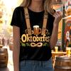 Womens Casual Pullover T Shirt Short Sleeve Round Neck Top Oktoberfest Beer Festival Print Tee Shirt