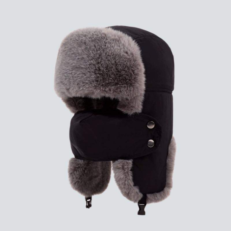 Men's windproof and warm cold hat, winter riding outdoor plush thickened ear protection cotton hat plush hat