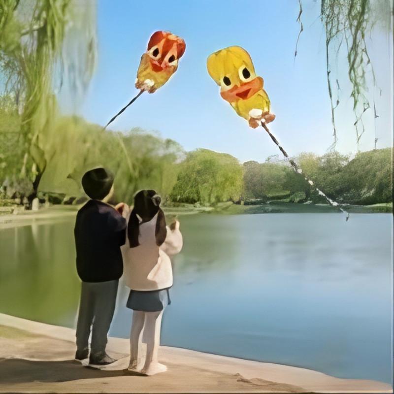 Polyester Soft Duck Kite With Glassfiber Frame For Childrens Outdoor Play