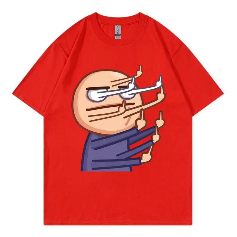Funny Middle Finger Animated Meme T Shirt Unisex Unisex Clothing Cartoon Fashion Tshirts Summer Casual Loose Short Sleeve Tshirt