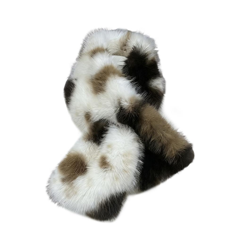 

Fashionable Thick Fake Fur Long Scarf Soft Winter Fluffy Scarf Fur Decor Luxury Wraps Shawl Party