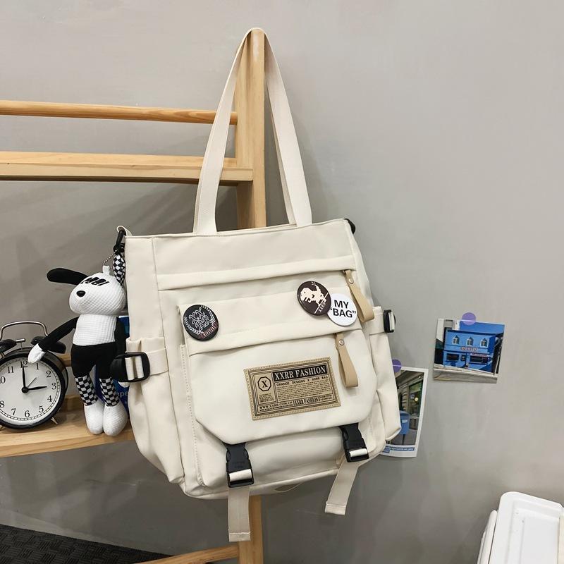 Japanese tooling retro shoulder bag female college students class commuter backpack large capacity portable tutoring bag messenger bag