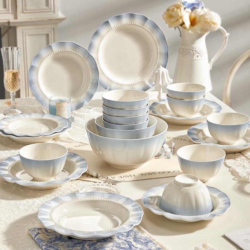 French Style Underglaze Ceramic Dinnerware Set