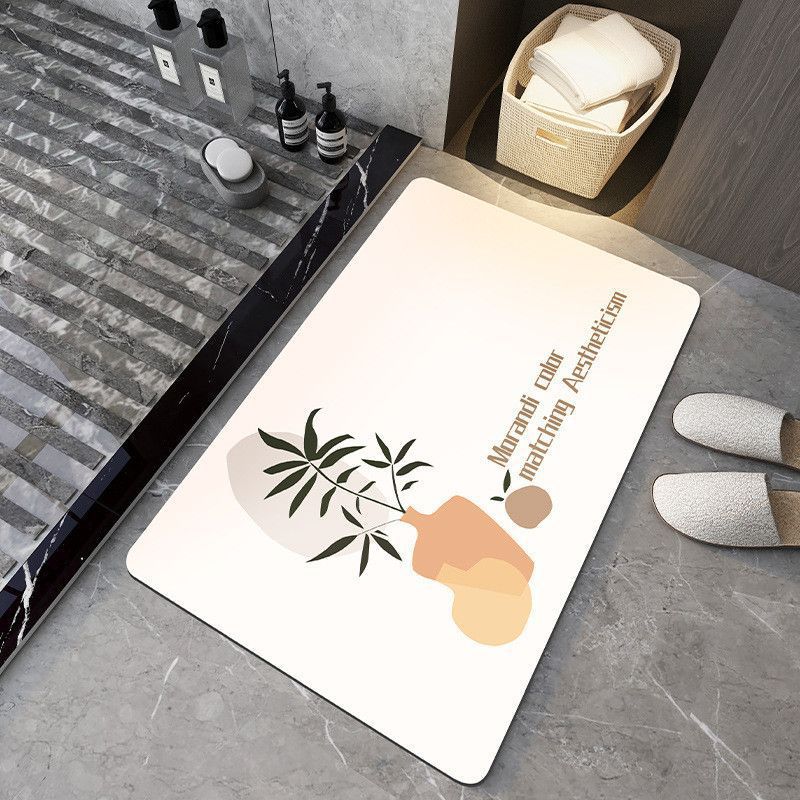 Bathroom Floor Mat Soft Diatom Mud Absorbent Mat Toilet Door Non-slip Quick Drying Mat Door Mat Toilet Household Carpet