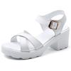 fashion 2024  High Heels Gladiator Sandals Woman Open Head Sexy Block Heel Platform Shoes Summer Buckle Size 34-40 Women Sandalias Mujer