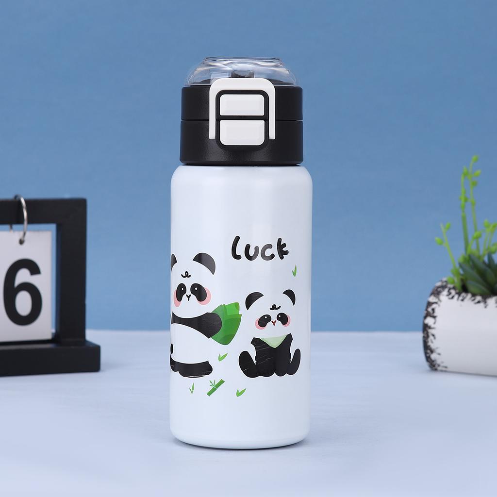 MOE Fun Stainless Steel Children's Thermos Cup Cartoon Cute Children's Water Cup A Cover Dual-purpose Double Shot Jump Cup