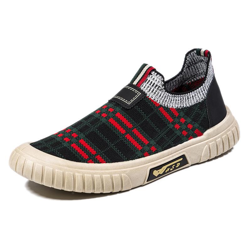 2024 summer new flying woven breathable men's shoes mesh versatile sports and leisure Korean version trend woven cloth shoes men