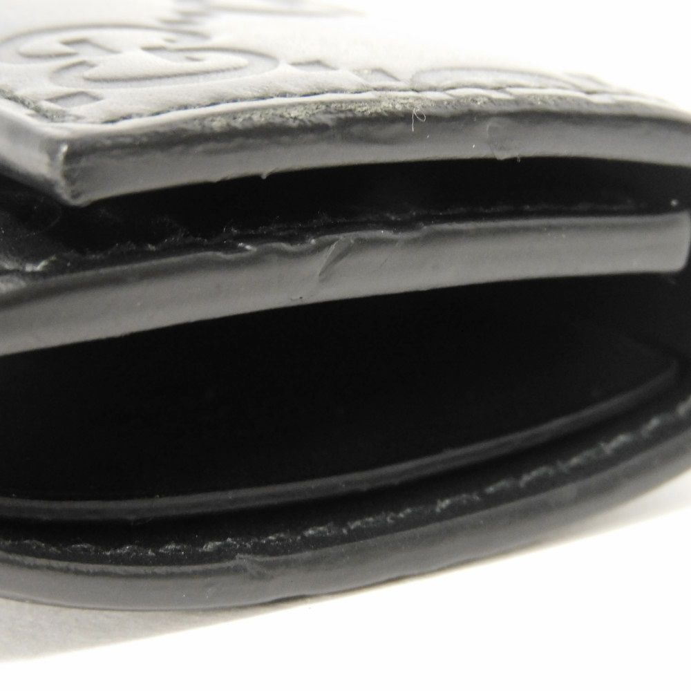 Used Guccissima 6-ring keychain (138093 7949) with double G embossing (9539) in black. Unisex. from Japan AUTHENTIC
