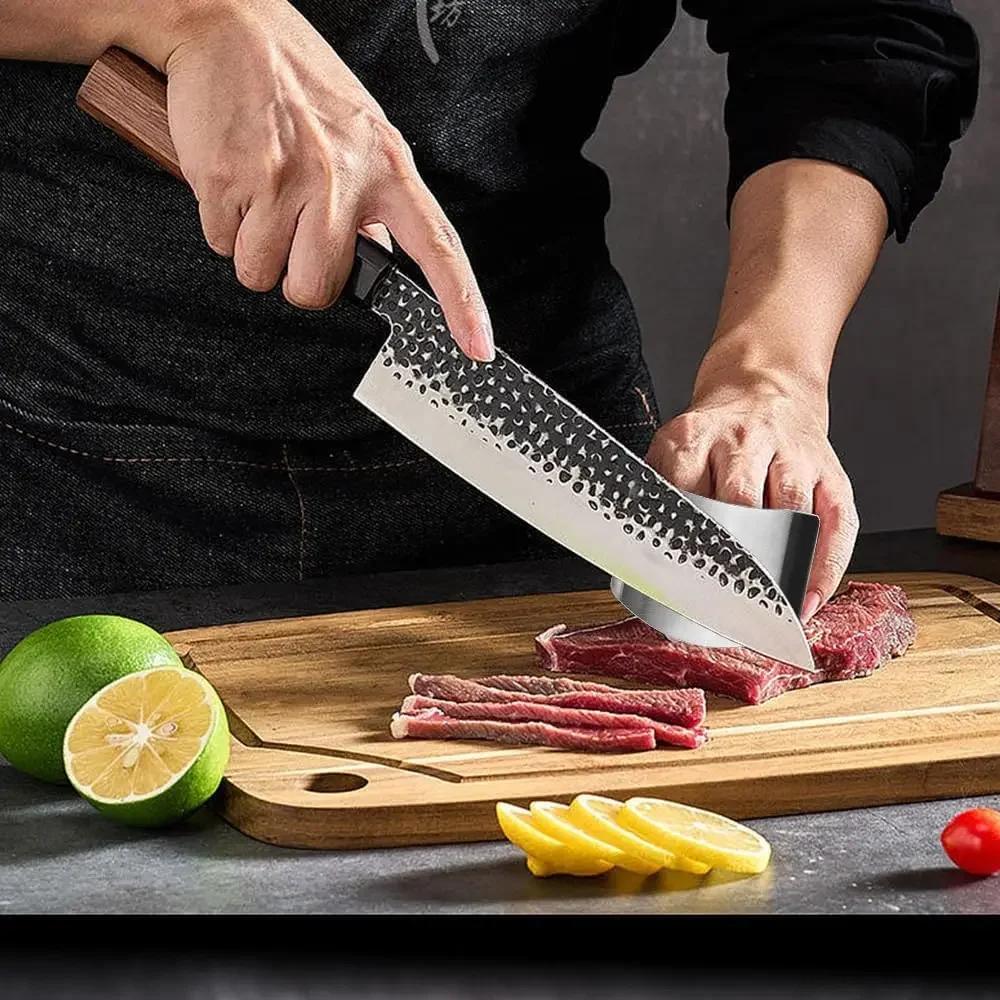 1/5PC Stainless Steel Finger Guard Safety Cut Vegetables Adjustable Hand Guard Kitchen Tool Finger Protector Tool Kitchen Gadget