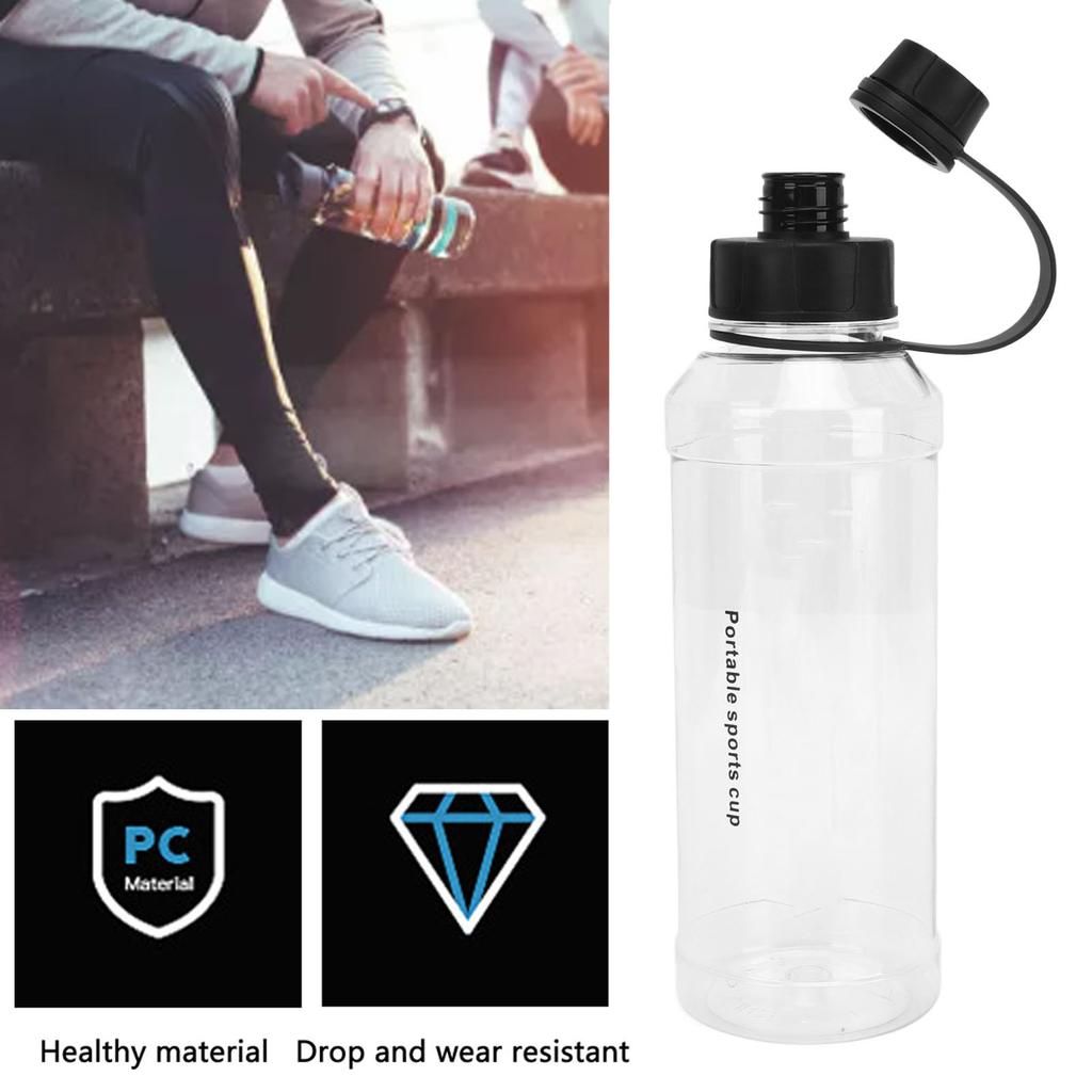 1000ml Water Bottle Large Capacity Wide Handle Integrated Lid Dual Mouth Leakage Resistant Sports Outdoor Cup