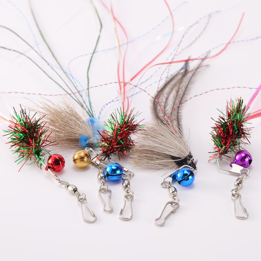 5pcs Mix Tassel Cat Teaser Stick Change Heads Cat Toys Interactive Pet Toy Supplies