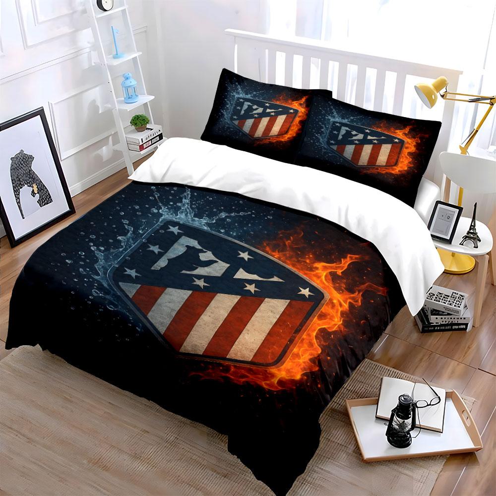 Shield emblem with fire. Bedding sets Duvet cover sets Duvet covers Pillowcases(1 * Duvet Cover 2 * Pillowcases without duvet insert)