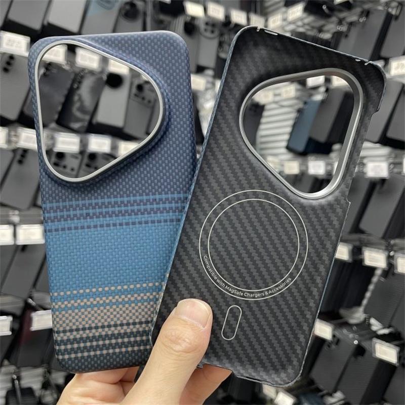 For Huawei Pura 80 Ultra Case Aramid Carbon Fiber For MagSafe Magnetic Case Thin Carbon Cover Metal Lens Frame Phone Shell