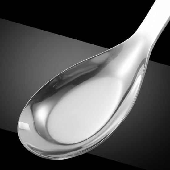 Stainless Steel Soup Spoon with Deep Head Mirror Polished Dessert Eating Spoon Heavy-Duty Tableware for Home Restaurant