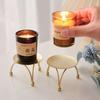 Round Golden Scented Candle Tray, Home Ironwork Decorative Item, Small Candlestick