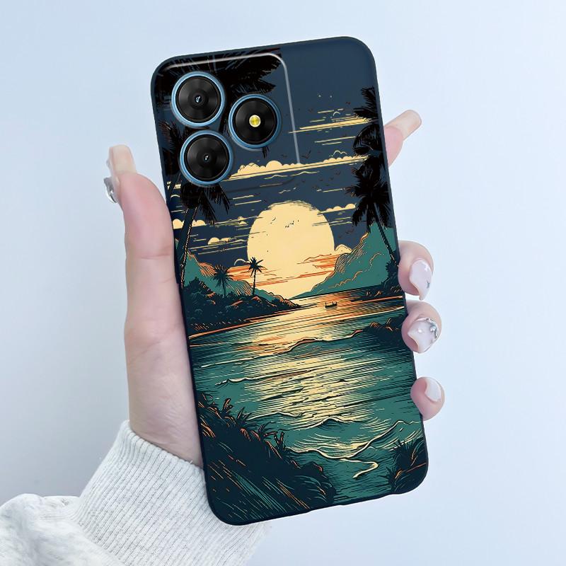 For Oscal Flat 2 2C Case Cute Love Rabbit Black Soft Silicone Protective Back Cover For Blackview Oscal Flat 2 2C Phone Cases