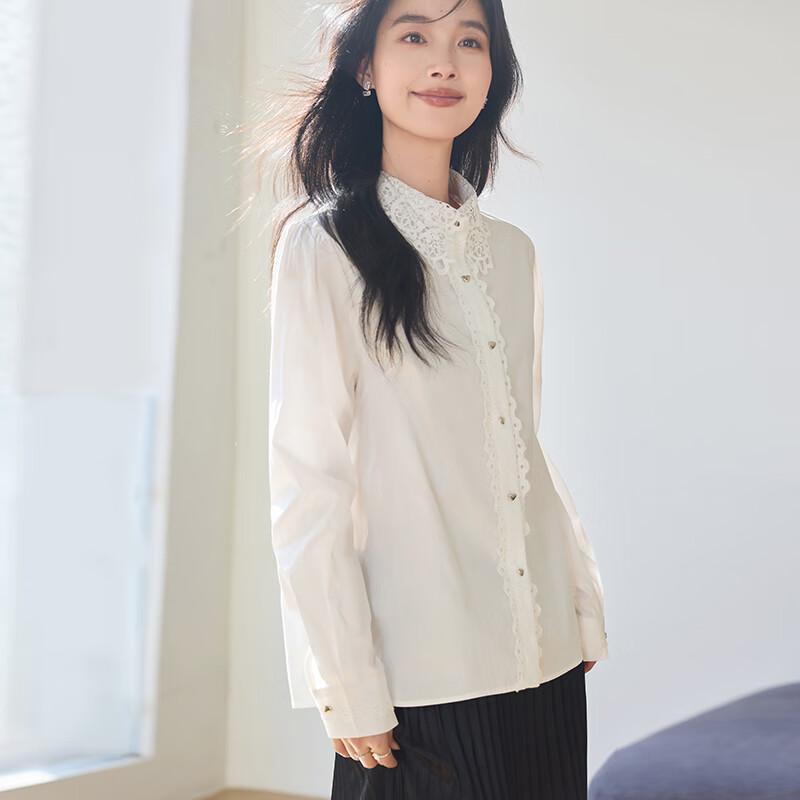 VICTORIA&VERA Women's Lace Long Sleeve Shirt