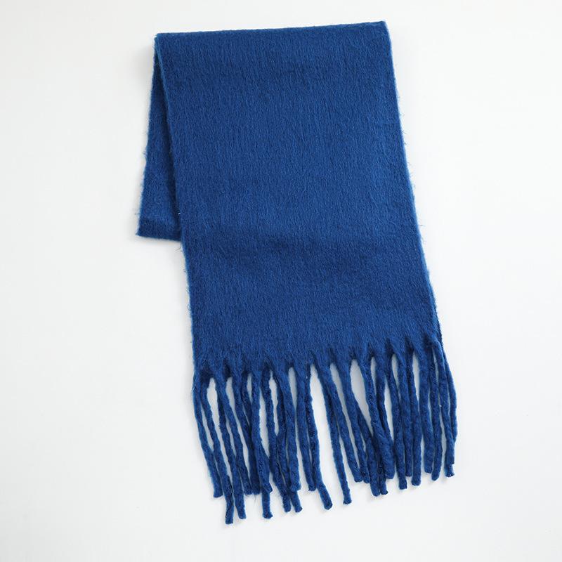 Imitation Cashmere Scarf Soft and Waxy Thickened Men's Thick Tassel Woolen Scarf Women's Winter Solid Color Autumn and Winter Scarf