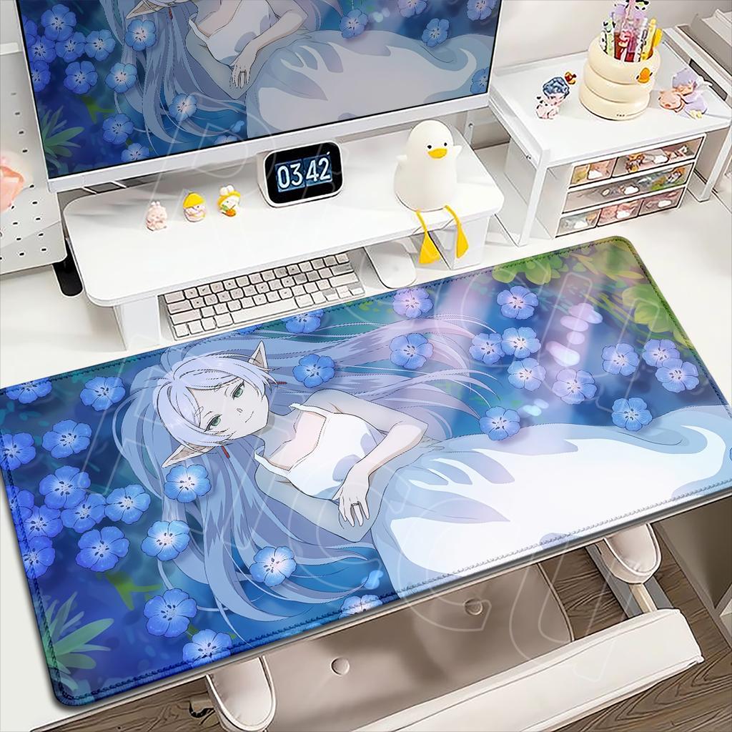 HD Printing Frieren At the Funeral Mousepads Anti-Slip Rubber Bottom Mousepad Large Size Esports Games Office Desk Pad Table Mat