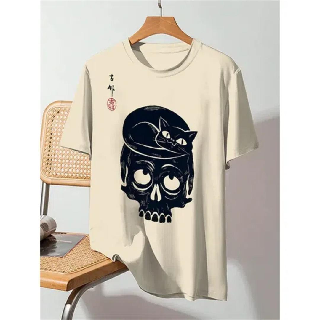 

Крутая мужская футболка с коротким рукавом с 3D-принтом, футболка в стиле ретро, уличная одежда, дышащая футболка, повседневная мода, новая летняя удобная футболка с коротким рукавом 6XL